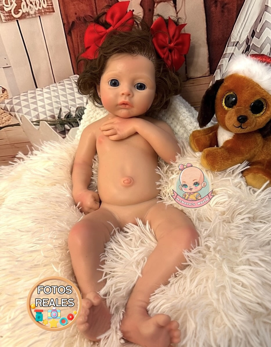muneca reborn silicona con pelo  mia niña