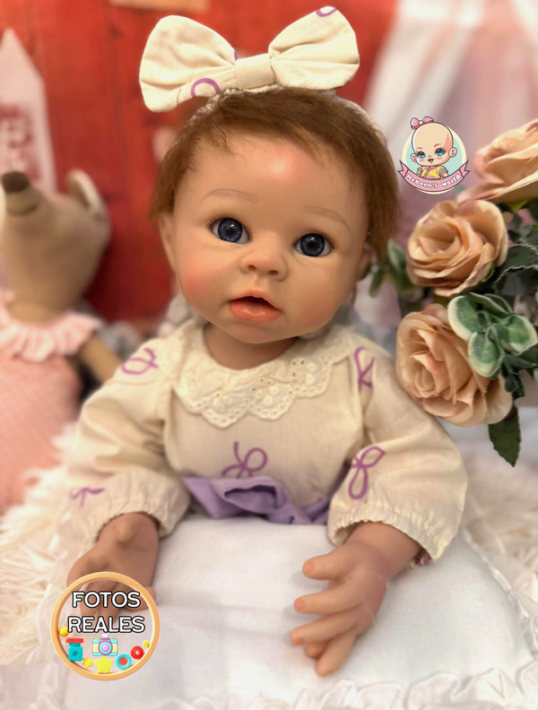 muñeca reborn silicona pelo Milú niña