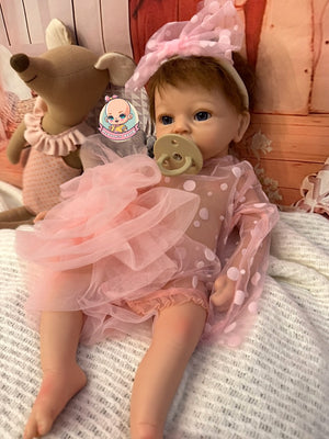 muñeca reborn silicona pelo injertado chupete Noa