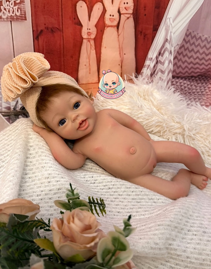 muñeca reborn silicona tumbada Bimba