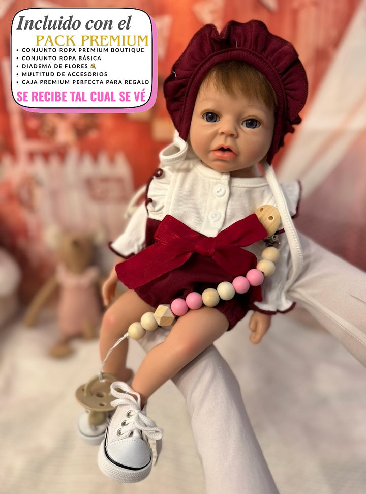 muñeca silicona pelo injertado premium Noa