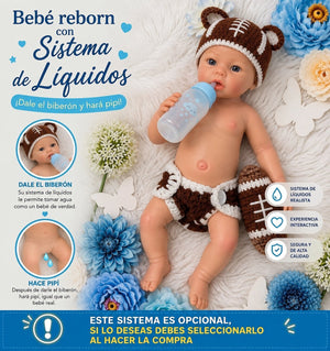 Muñeco Reborn Silicona Andy Niño 40cm / 1,7kg - Bebe 🍼 y hace Pis 💧
