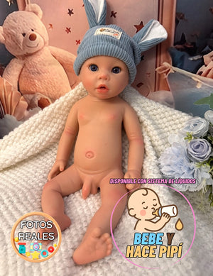 Muñeco Reborn Silicona Andy Niño 40cm / 1,7kg - Bebe 🍼 y hace Pis 💧