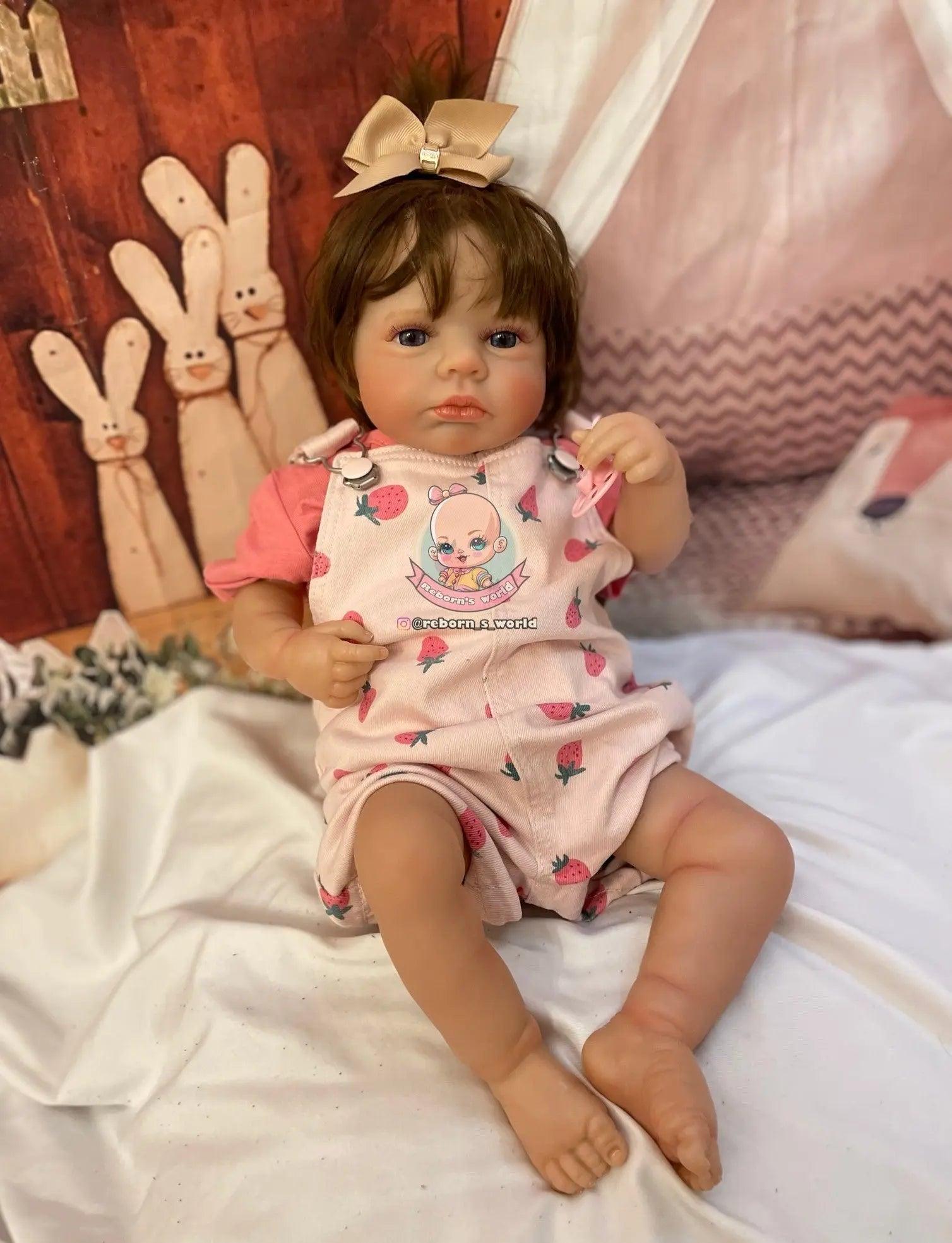 Bebe Reborn Grande Muñeca / Muñeco Pelo Injertado Lou Lou Despierto Ojos Abiertos - Reborn's World