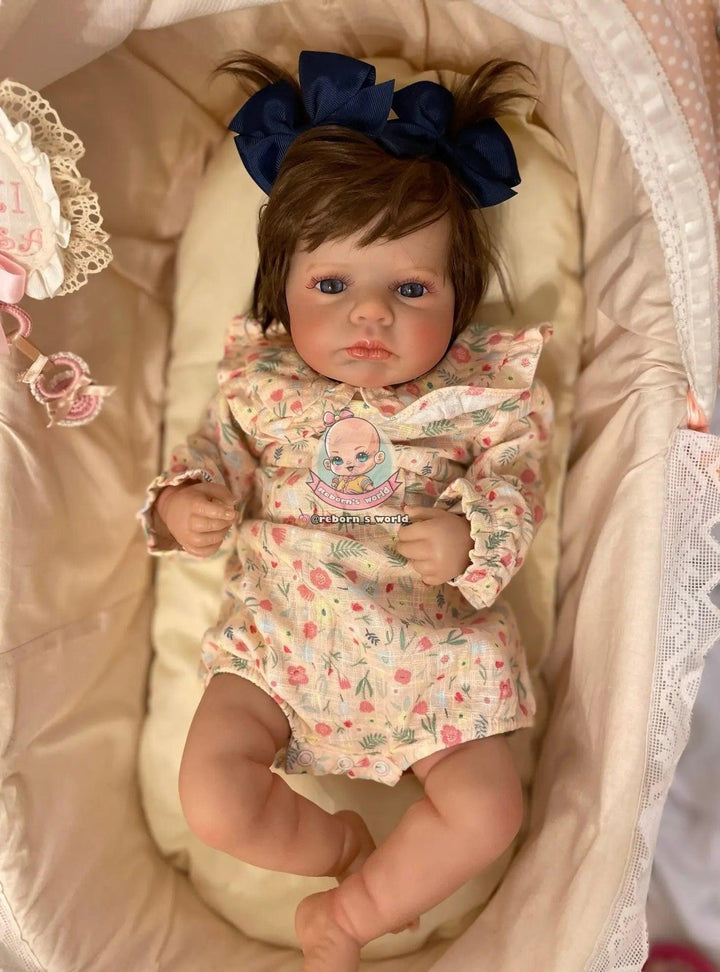 Bebe Reborn Grande Muñeca / Muñeco Pelo Injertado Lou Lou Despierto Ojos Abiertos - Reborn's World