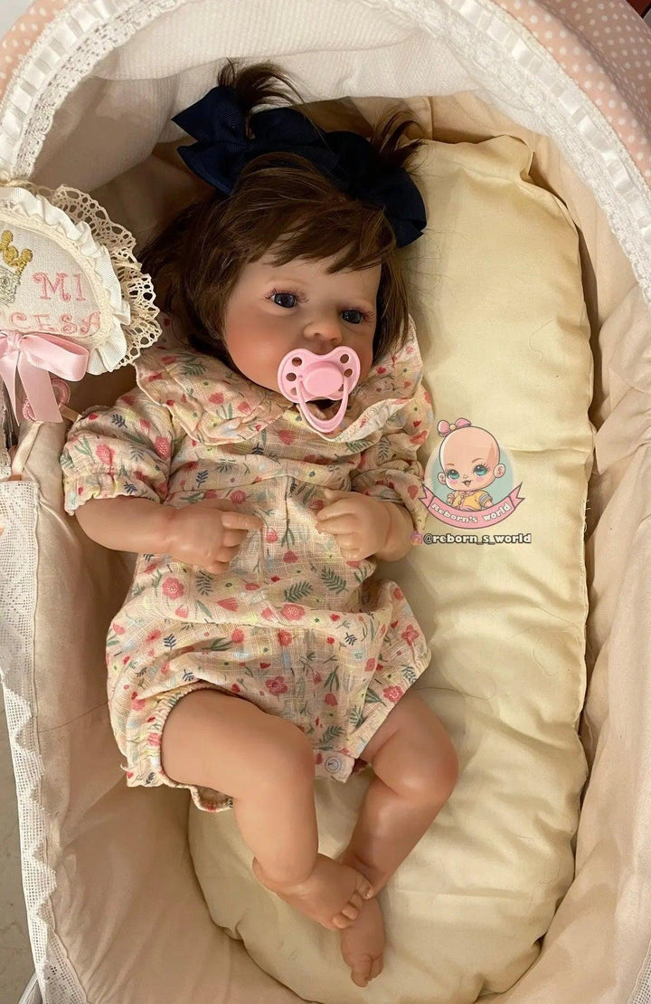 Bebe Reborn Grande Muñeca / Muñeco Pelo Injertado Lou Lou Despierto Ojos Abiertos - Reborn's World
