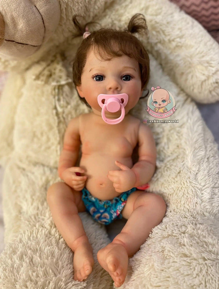 Bebe Reborn Niña Muñeca / Muñeco Cuerpo Completo Vinilo Silicona para Bañar Pelo Injertado Mía - Reborn's World