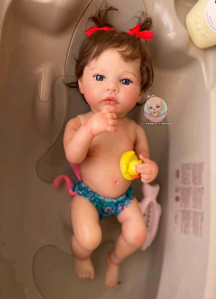 Bebe Reborn Niña Muñeca / Muñeco Cuerpo Completo Vinilo Silicona para Bañar Pelo Injertado Mía - Reborn's World