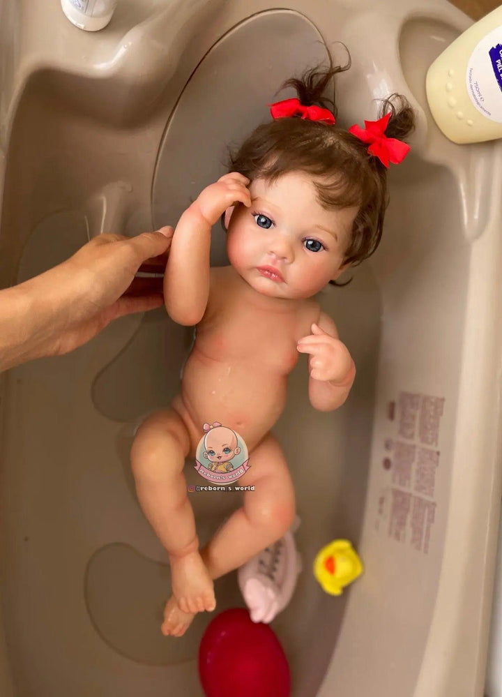 Bebe Reborn Niña Muñeca / Muñeco Cuerpo Completo Vinilo Silicona para Bañar Pelo Injertado Mía - Reborn's World