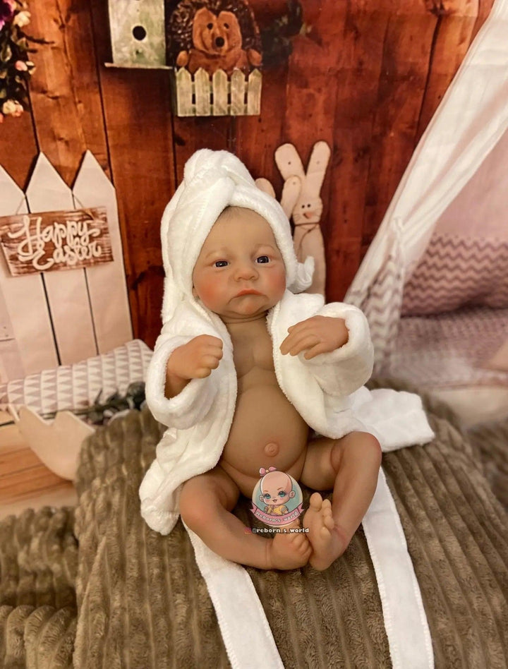 Bebe Reborn Niño Muñeca / Muñeco Cuerpo Completo Vinilo Silicona para Bañar Levi Despierto - Reborn's World