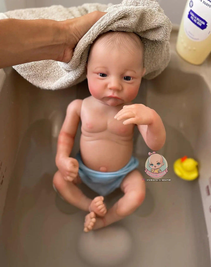 Bebe Reborn Niño Muñeca / Muñeco Cuerpo Completo Vinilo Silicona para Bañar Levi Despierto - Reborn's World