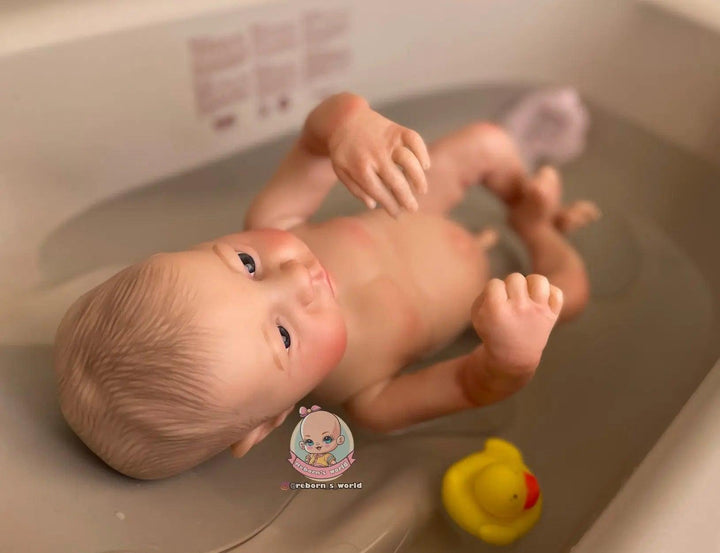 Bebe Reborn Niño Muñeca / Muñeco Cuerpo Completo Vinilo Silicona para Bañar Levi Despierto - Reborn's World